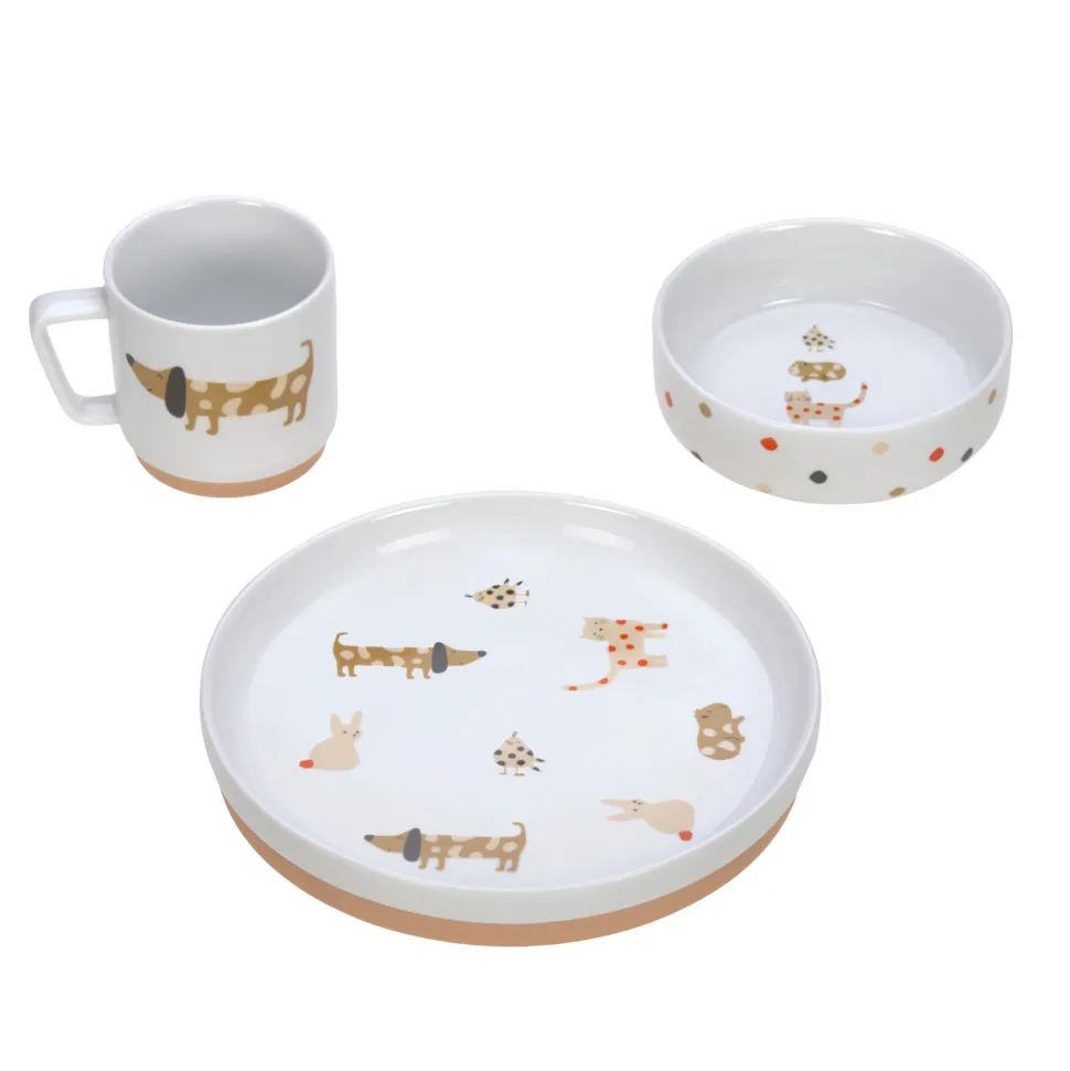 Lässig Kinderservies Porselein Spicey Orange set 3-delig