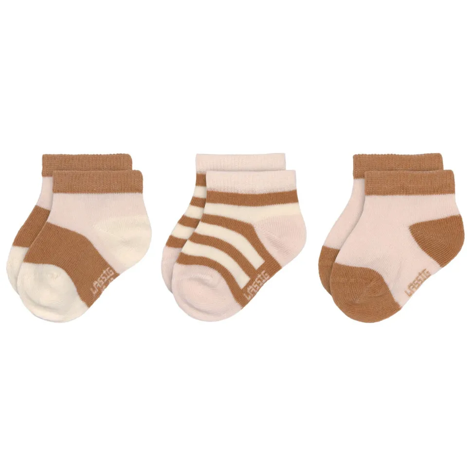 Lässig Sneaker Kindersokjes Powder Pink/Caramel Set 3-delig