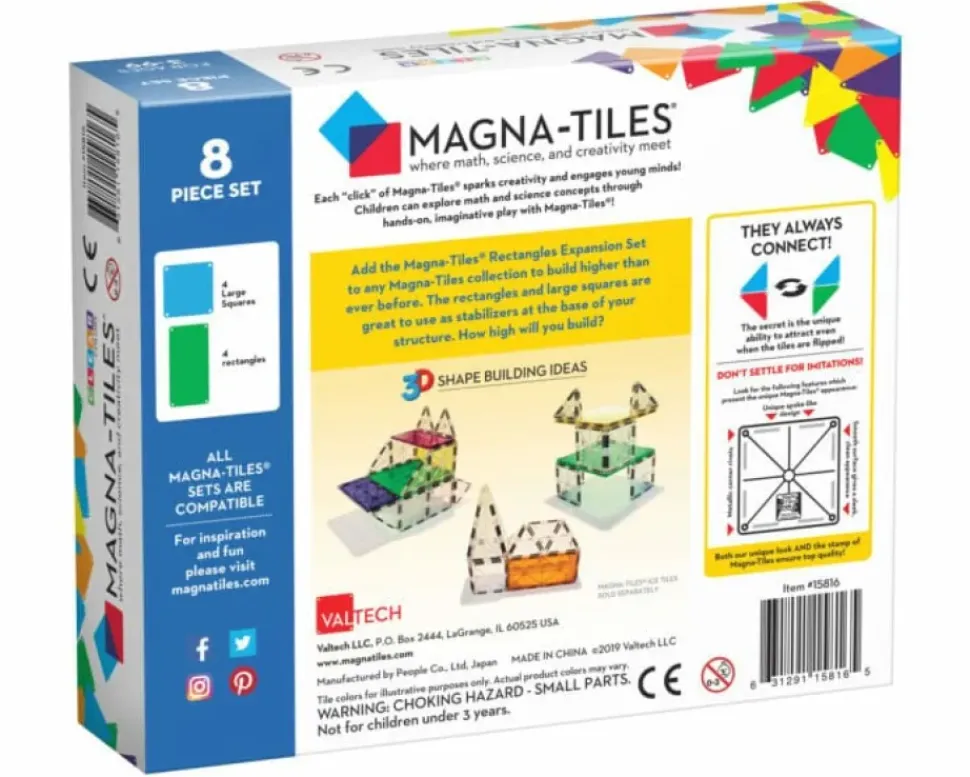 Magna-Tiles Rectangles 8 pcs Expansion Set