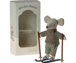 Maileg Knuffelmuis Winter met Skiset Big Brother 13cm