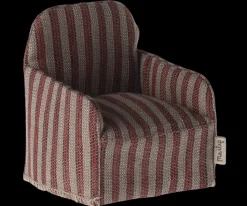 Maileg Poppenhuis Stoel Rood Gestreept 7.5cm