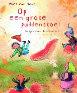 Op een grote paddenstoel