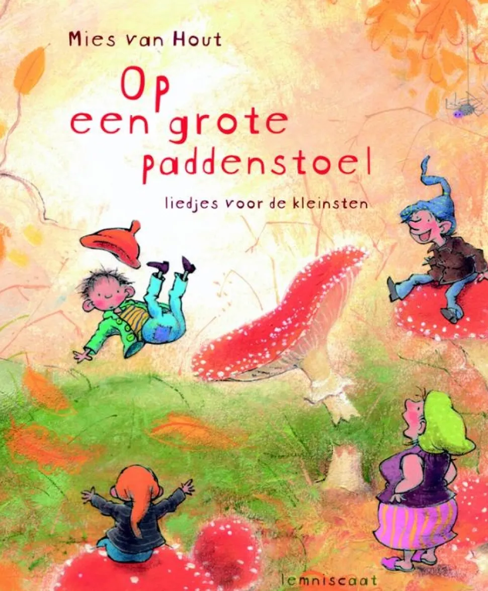 Op een grote paddenstoel