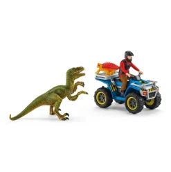 Schleich Speelset Vlucht van Velociraptor op Quad 41466