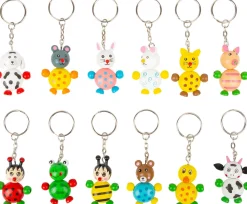 Sleutelhanger Jonge Dieren Hout Set 12-delig