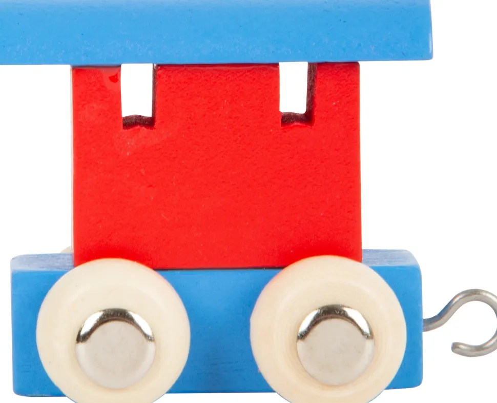 Small Foot Lettertrein Blauw en Rood Hout