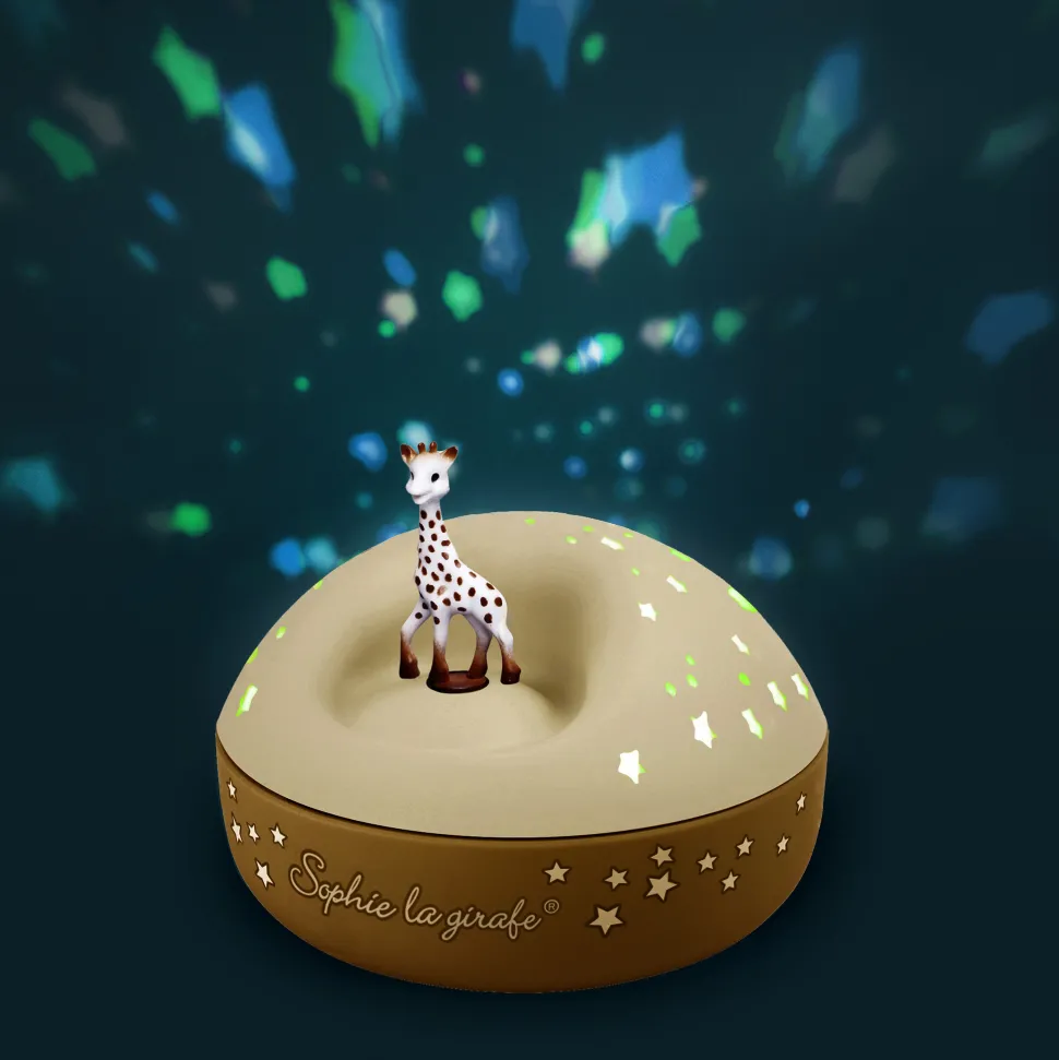 Sophie de Giraf Sterrenprojector Beige Nachtlamp met Muziek