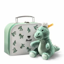 Steiff Knuffel Dino T-Rex in Koffertje Lichtgroen 16 cm