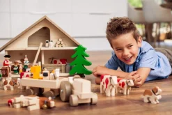 Trauffer Sint Bernard met Vaatje Zittend