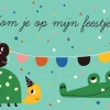 Uitnodigingskaart Kroko en Schildpad 6-delig