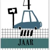 Wenskaart 4 jaar Auto