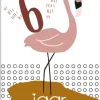 Wenskaart 6 Jaar Flamingo