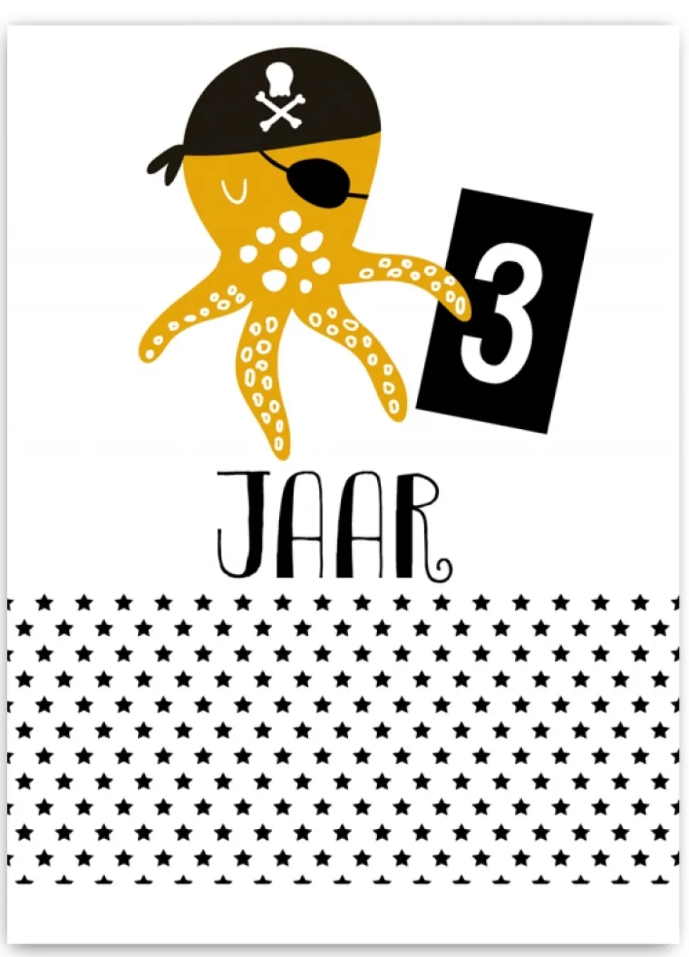 Wenskaart 3 Jaar Octopus
