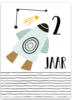 Wenskaart 2 Jaar Raket