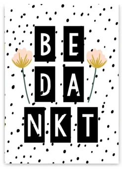 Wenskaart Bedankt