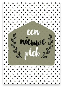 Wenskaart een nieuwe plek (groen)