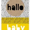 Wenskaart Hallo baby (geel)