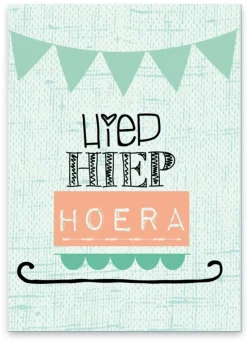 Wenskaart Hiep Hiep Hoera