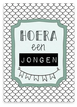 Wenskaart Hoera een Jongen