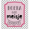 Wenskaart Hoera een Meisje
