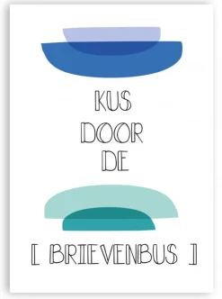 Wenskaart Kus door de brievenbus