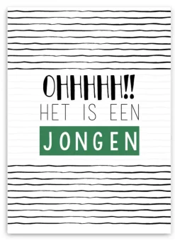 Wenskaart Ohhhhh!! Het is een Jongen