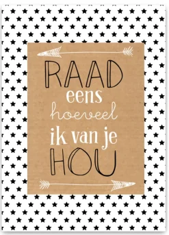 Wenskaart Raad eens hoeveel ik van je Hou