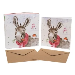 Wrendale Designs Kerstkaarten Muletide Greetings Set 8-delig