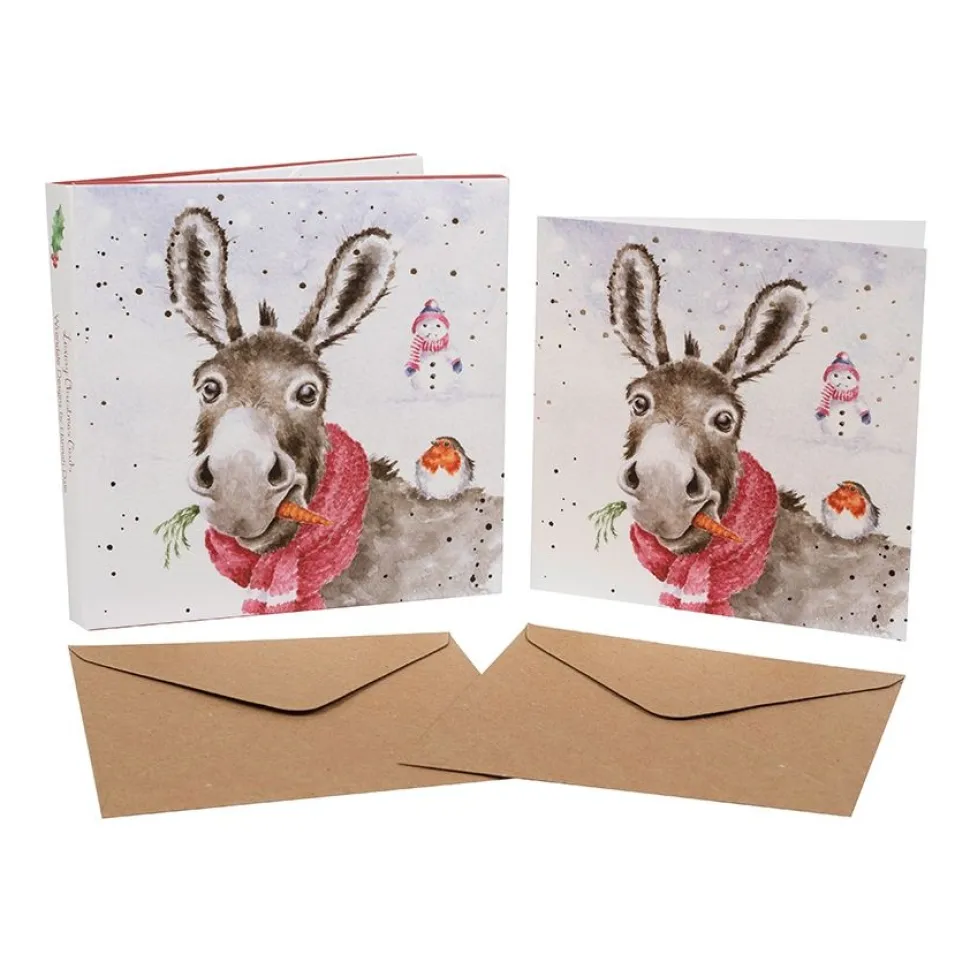Wrendale Designs Kerstkaarten Muletide Greetings Set 8-delig