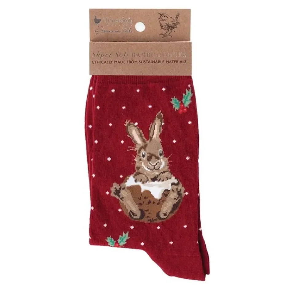 Wrendale Designs Kerstsokken Konijn Little Pudding