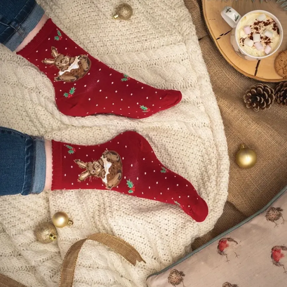 Wrendale Designs Kerstsokken Konijn Little Pudding